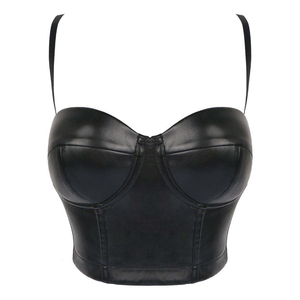Corset gainant push-up en cuir PU noir pour femme, avec fermeture éclair, dentelle respirante et néoprène, pour usage quotidien - Product Image 3