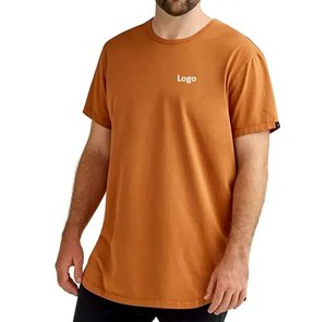 Camiseta de Hombre, Corte Regular, Cuello Redondo, 100% Algodón, con Logotipo Frontal Impreso en Serigrafía, Color Dorado, OEM - Product Image 3