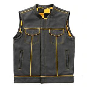Premium <b>Biker</b> Leather Racing Motorcycle Protective Vest Windproof <b>Plus</b> <b>Size</b> for Men 2026 Made in Pakistan - Product Image 1