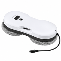 Robot de nettoyage de vitres intelligent, jet d'eau automatique bidirectionnel, 2800Pa, ultra-fin 62mm, 980g, silencieux 60dB, télécommande IR, cordon de sécurité UPS