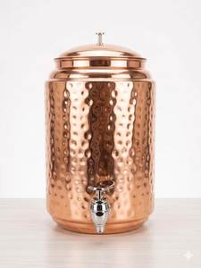 Handcrafted Copper Water Dispenser With Hammered Finish and Sturdy Leak Proof <b>Tap</b> for Easy Pour for Dining Home Decor Gifting - Product Image 1