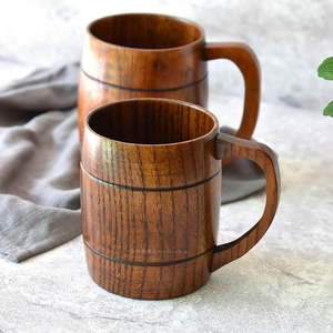 Taza de Leche de Madera Natural Aislada, Vajilla Artesanal Sostenible para el Hogar - Product Image 6