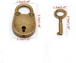 Candado Clásico Mini de Estilo Antiguo al por Mayor con Llaves, Candado de Metal Retro Hecho a Mano para Caja, Maleta, Baúl y Seguridad - Product Image 2