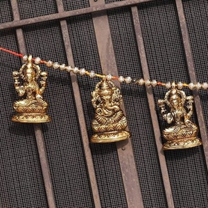 Puerta de Metal colgante de pared Toran Bandarwal para decoración del hogar Ganesha Toran Mandir templo puerta pared colgante Diwali regalo - Product Image 4