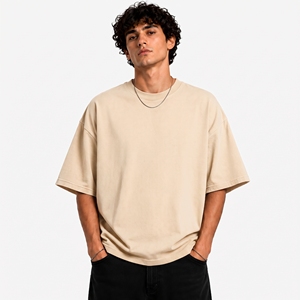 men solid color <b>plain</b> oversized <b>t</b> <b>shirt</b> dark teal cyan <b>green</b> heavy cotton streetwear drop shoulder loose boxy cut crew tee bulk - Product Image 4