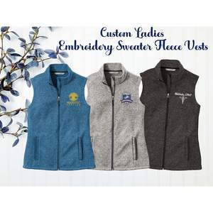 Chalecos de Forro Polar Personalizados para Mujer L236, Bordado Personalizado, Agrega Tu Propio Logotipo o Texto, Chaleco Suéter Elegante - Product Image 3