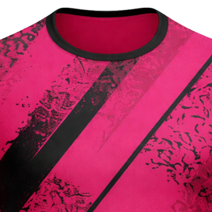 Camiseta de Fútbol Personalizada para Hombre, Rayas Rosa y Negras, Impresión Sublimada, Absorbe la Humedad, Manga Corta, Cuello Redondo, Ropa Deportiva para Adultos - Product Image 6