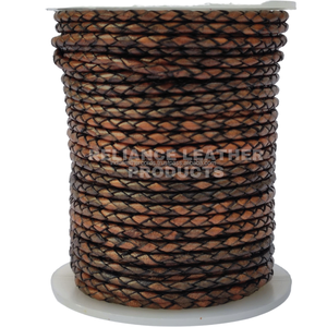 Cordón de Cuero Trenzado Marrón Oscuro Mate de 3mm, Cordón de Cuero Bolo Redondo, Cuero Genuino de Vaca, Suministros para Fabricación de Joyería, Venta al Por Mayor - Product Image 4