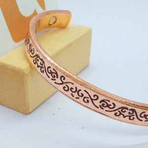 Antique <b>Copper</b> Plated Wrap Cuff Bracelet with Vintage Engraved Pattern Women's Party Fashion Jewelry - Product Image 1