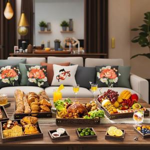 Plateau de service en bois massif en gros, plateau décoratif carré pour un look vintage - Product Image 5