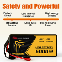 Batterie lithium haute performance 6000mAh 75C, pack souple LiPo 6S 4S 3S pour FPV longue portée