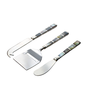 3-Piece Stainless Steel <b>Cheese</b> <b>Knife</b> <b>Set</b> With Mother Of Pearl Handle Elegant Charcuterie Board Accessories Wedding Gift <b>Cheese</b> - Product Image 4
