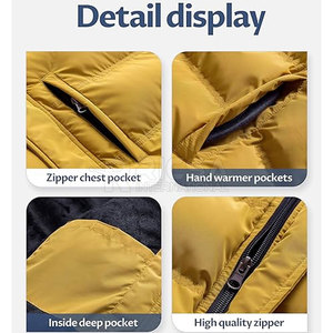 Chaqueta Acolchada Informal con Capucha para Hombre, Abrigo de Invierno Ligero para Viajes, Uso Diario y Protección contra el Frío - Product Image 6
