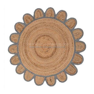 Nouveau tapis de jute tressé pour intérieur et extérieur tapis personnalisé beau cercle tissé de bohème de concepteur à bas prix tapis et tapis de jute uni - Product Image 1