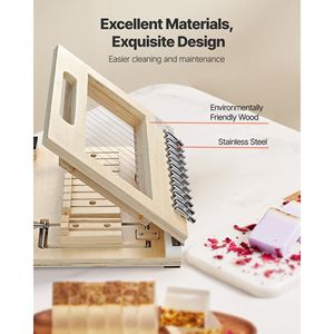 Tagliacavi per sapone con telaio in legno e filo in acciaio inossidabile per tagli precisi di barre da 1 pollice, fili extra inclusi - Product Image 4