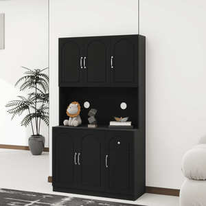 Mobile dispensa da cucina autoportante da 71 pollici con piano d'appoggio per forno a microonde, credenza regolabile a 6 ante - Product Image 4