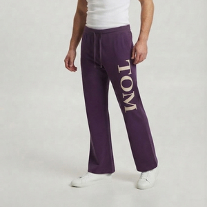 Men Sport Flare Sweatpants Wide Leg Jogger Sweatpants Men Flare Pants And <b>Trousers</b> 100% Cotton Breathable Soft Straight Leg Pant - Product Image 1