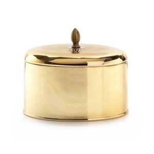 Produit le plus vendu : Pot en acier inoxydable, pot à bougie en métal doré avec finition miroir doré. - Product Image 4