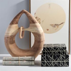 <b>Rustic</b> Teardrop Bamboo Eco-Friendly Handmade Geometric Tabletop Sculpture Decor for Housewarming Home Living Room - Product Image 3