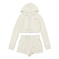 Ensembles de shorts d'été décontractés en coton pour femmes, deux pièces, au-dessus du genou, coupe ample, anti-boulochage