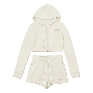 Women's Summer Shorts Sets Casual Cotton Above <b>Knee</b> Two Piece Shorts Set Short Loose Fit Anti-Pilling Short Sets - Product Image 2