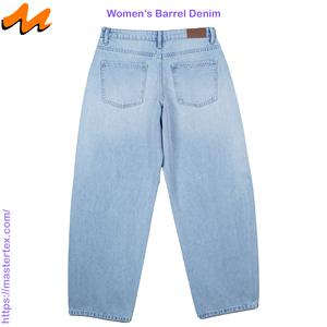 Jean large pour femme, coupe baril, délavé et déchiré, élégant, en tissu 100% coton, 11.09Oz - Product Image 2
