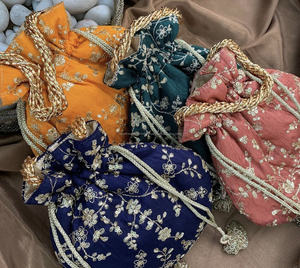 Mehndi Sangeet Gifts Velvet <b>Potli</b> <b>Bags</b> Beaded Handle Indian Punjabi Wedding Ethnic Favors Bridesmaid Gifts - Product Image 1