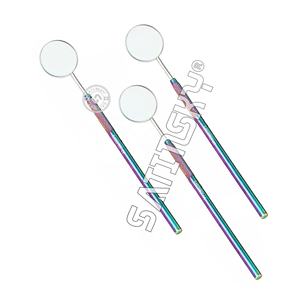 Lot de 10 miroirs buccaux dentaires #5 avec poignée en acier Instruments dentaires ORL pour le blanchiment des dents et les soins bucco-dentaires - Product Image 2
