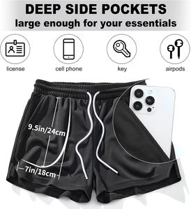 Pantalones Cortos de Salón para Hombre de Spandex/Poliéster, Ajuste Relajado, Tejido Suave, para Estar en Casa o Dormir, Cintura Elástica con Cordón, Secado Rápido - Product Image 5