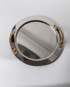 Vintage <b>Silver</b> Round Handle Serving <b>Tray</b> Ornate Decorative Platter Elegant Dining Presentation Essential - Product Image 6