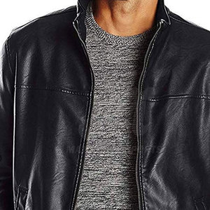 New Design Leather <b>Jacket</b> <b>For</b> <b>Men</b> With Front Zip And Adjustable Cuffs Ideal Leather <b>Jacket</b> <b>For</b> Outdoor Activities - Product Image 5