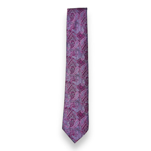 Cravate en soie de luxe à motif cachemire lavande |   Cravate tissée de créateur haut de gamme pour homme – Accessoire de mode pour mariage, affaires et soirées formelles - Product Image 1