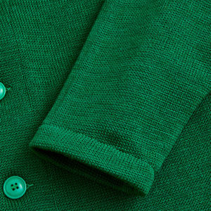 Cardigan Homme Tendance Haut de Gamme Vert Col V Manches Longues Patchwork Fermeture Boutonnée Laine/Nylon Tricoté Respirant Hiver - Product Image 3