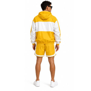 Conjunto de Pantalones Cortos y Chaqueta Cortavientos de Verano para Hombre, Transpirable, de Secado Rápido, Ligero, Resistente al Viento, con Cierre de Cremallera, Traje de Dos Piezas para Exteriores - Product Image 4