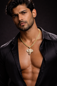 จี้รูปช้างประดับเพชรโมอิสซาไนต์แบบฮิปฮอป สร้อยคิวบัน ทองคำ/เงิน 10K/14K จี้รูปหัวสัตว์ เครื่องประดับหรูหรา - Product Image 5