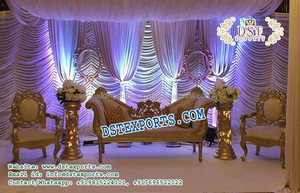 Boda India Buzz Arabian Sangeet Decoración de escenario Glitzy Wedding Stage Decor para Mehndi Night Royal Wedding Mehndi & Sangeet Setup - Product Image 5
