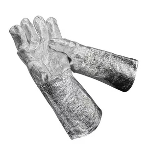 Personal Protective Equipment <b>Fire</b> Proof Aluminized Split Leather Welding Gloves General Purpose Safety Cuff Industrial CE - Product Image 6
