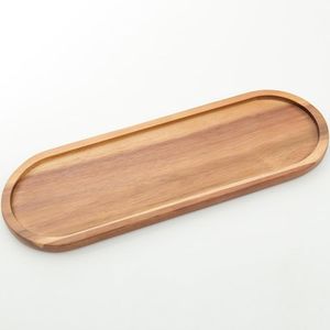 Bandeja de Madera de Acacia Hecha a Mano, Bandeja de Servicio Artesanal, Vajilla de Madera para Cocina, Comedor, Restaurante, Hostelería, Decorativa - Product Image 1