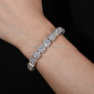 RB Gems India's Unisex High Quality D Color Heart Cut White Diamond VVS Clarity GIA Certified 14K <b>Gold</b> Sterling Charm <b>Bracelet</b> - Product Image 4
