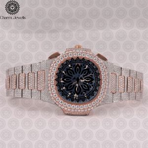 Reloj Charm_Jewells de Lujo en Acero Inoxidable, Caja Tonneau de 42 mm, Movimiento Mecánico Analógico, Incrustaciones de Diamantes, Cierre Plegable - Product Image 1