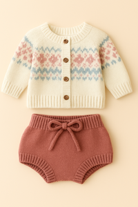 Ensemble de vêtements pour bébé en tricot de luxe, tissu doux, vêtements pour nourrissons, vêtements d'hiver, confort premium, style cadeau, production personnalisée - Product Image 2