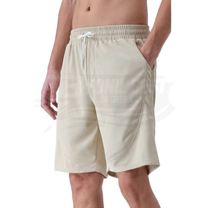 Pantalones Cortos Bermuda de Algodón de Color Sólido para Hombre, Cintura Elástica con Cordón, Ropa Casual, Diseño Personalizado - Product Image 2