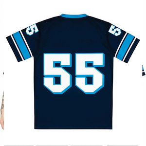 Maillot de football américain sublimé personnalisé, impression sur maillot de football personnalisé, t-shirt d'équipe de football rétro 100% polyester unisexe OEM - Product Image 5