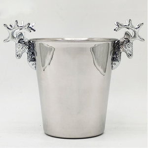 Nuevo Cubetero de Acero Inoxidable para Bebidas, Decorado con Astas de Ciervo Plateadas, Enfriador de Vino y Champán - Product Image 1