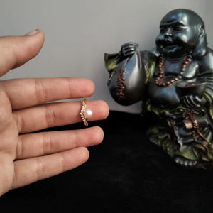 AD Freshwater Pearl Floral <b>Adjustable</b> <b>Ring</b> Free Size Open Band Pearl Jewelry <b>Ring</b> Resizable Supplier - Product Image 1