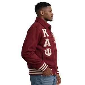 Veste universitaire en laine Kappa Alpha Psi Krimson, vêtements de fraternité grecque avec style universitaire classique et chaleur premium pour un usage quotidien - Product Image 3