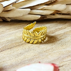 High Demand Boho Leaf <b>Rings</b> for Women Brass <b>Rings</b> 18k Gold Plated Floral <b>Crown</b> Vintage Nature <b>Rings</b> for Wholesale/OEM/ODM - Product Image 1