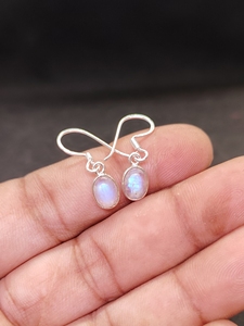 925 Sterling Silver <b>Rainbow</b> Moonstone Earrings | Natural <b>Rainbow</b> Moonstone Gemstone Earrings | Handmade Silver Jewelry - Product Image 4