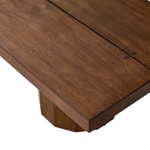 Mesa de Centro Contemporánea de Madera de Teca Sólida con Patas Cilíndricas Gruesas, Mesa Rectangular de Madera para Sala de Estar, Muebles de Lujo - Product Image 5