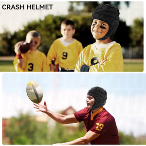 Casque Soft Shell 7v7 pour football américain, casque de protection souple rembourré pour le rugby, protège-tête réglable et respirant en mousse EVA anti-impact - Product Image 6